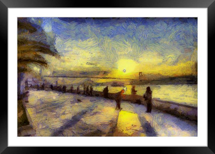 Bosphorus Sunset Art Framed Mounted Print by David Pyatt