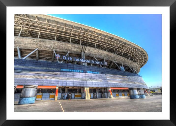 Galatasaray Stadium Istanbul Turkey Framed Mounted Print by David Pyatt
