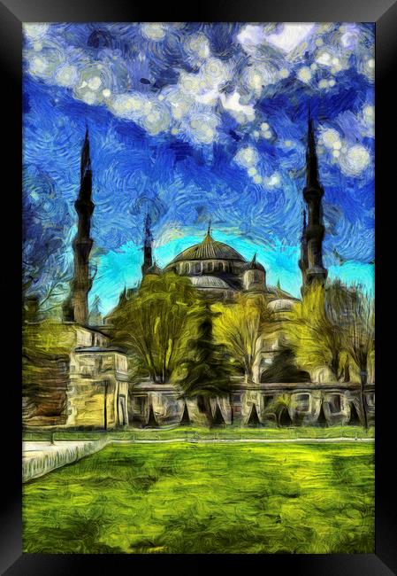 The Blue Mosque Istanbul Art Framed Print by David Pyatt