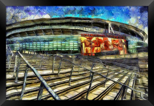 Emirates Stadium Van Gogh Framed Print by David Pyatt