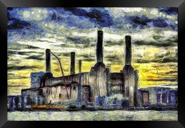 Battersea Power Station London Art Framed Print by David Pyatt