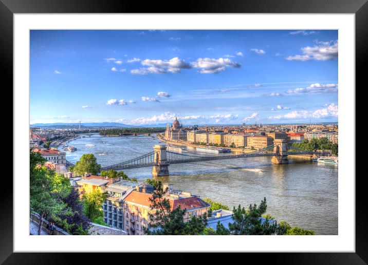 Budapest Cityscape Framed Mounted Print by David Pyatt