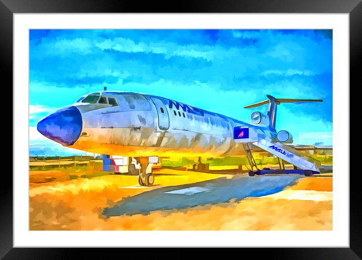 Jet Aircraft Pop Art Framed Mounted Print by David Pyatt