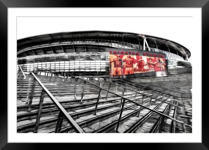 Emirates Stadium London Art Framed Mounted Print by David Pyatt