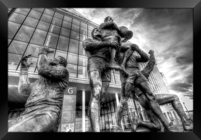 Rugby League Legends Statue Wembley stadium Framed Print by David Pyatt