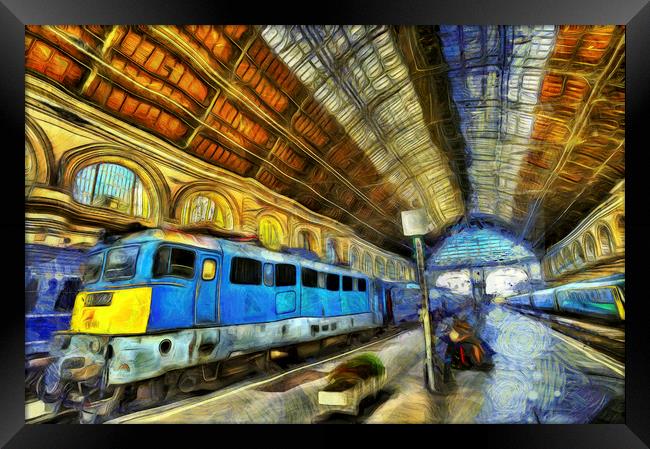 Railway Station Van Gogh Framed Print by David Pyatt