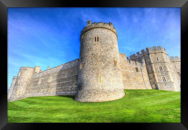 Windsor Castle Battlements  Framed Print by David Pyatt