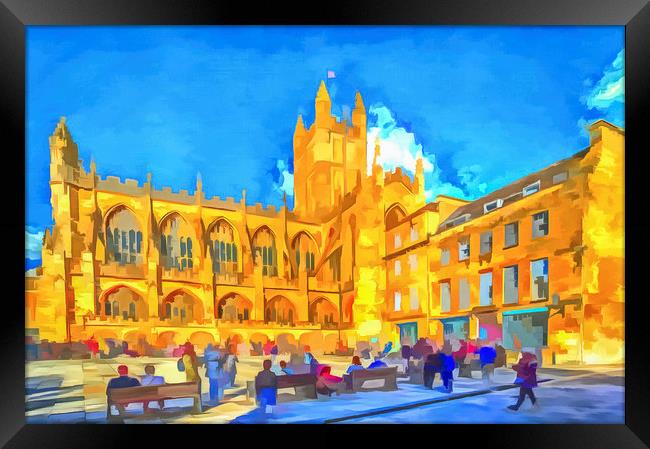 Bath Abbey Pop Art Framed Print by David Pyatt