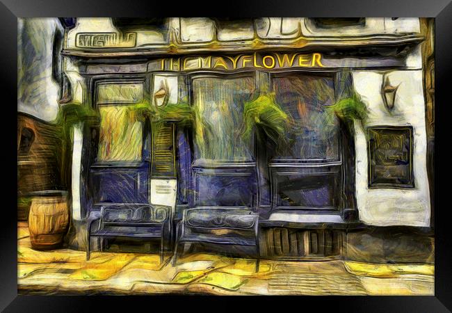 The Mayflower Pub London Van Gogh Framed Print by David Pyatt