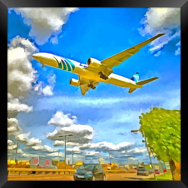 Airliner Pop Art Framed Print by David Pyatt