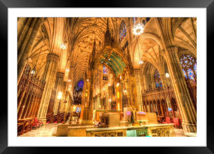 St Patrick's Cathedral New York Framed Mounted Print by David Pyatt