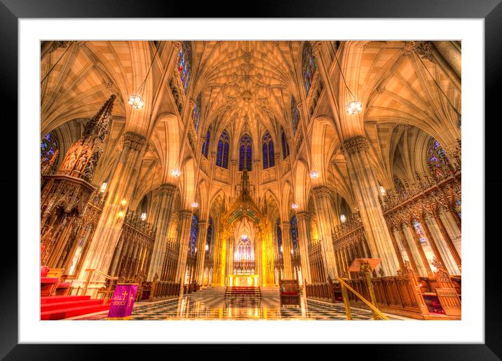 St Patrick's Cathedral New York Framed Mounted Print by David Pyatt