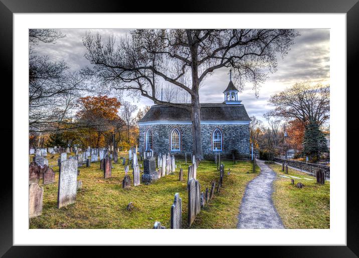 Sleepy Hollow Dutch Church Framed Mounted Print by David Pyatt