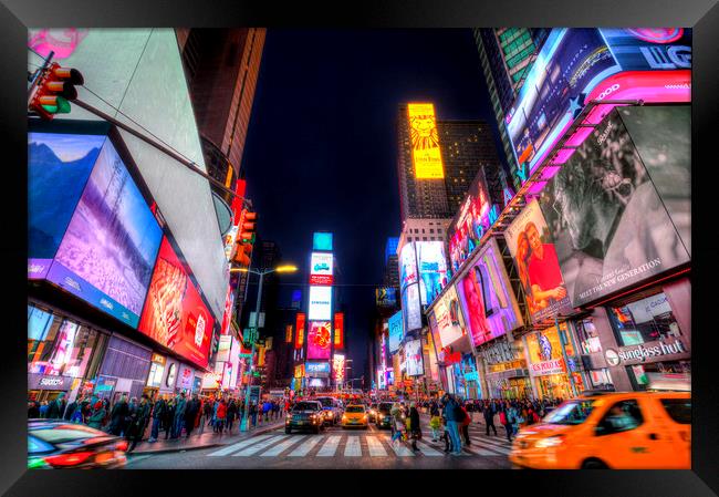 Times Square New York Framed Print by David Pyatt