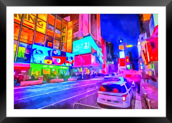 Times Square New York Art Framed Mounted Print by David Pyatt