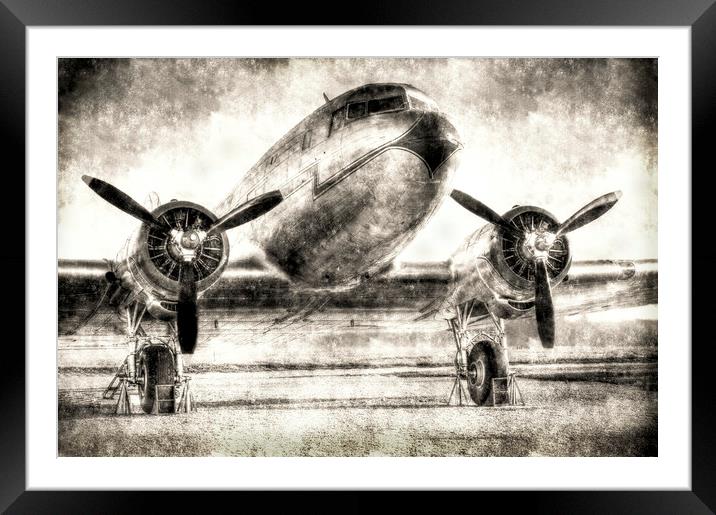 Vintage Aviation Framed Mounted Print by David Pyatt