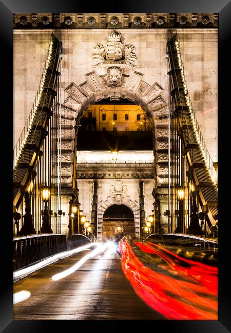 Budapest Chain Bridge Framed Print by David Pyatt