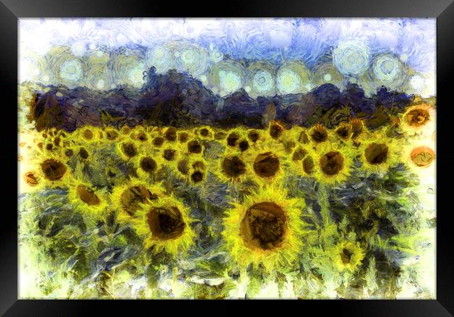 Sunflowers Van Goth Framed Print by David Pyatt