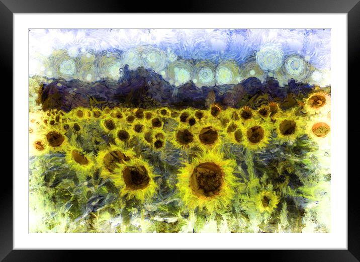 Sunflowers Van Goth Framed Mounted Print by David Pyatt