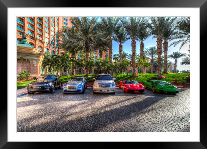 Luxury Cars Dubai Framed Mounted Print by David Pyatt