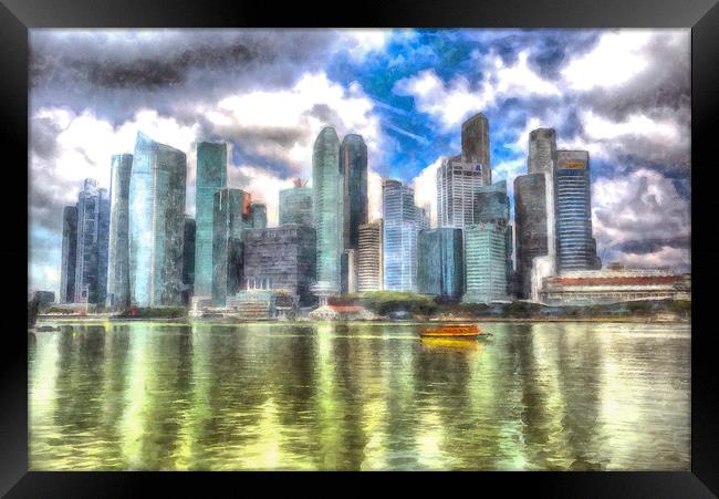 Singapore Marina Bay Art Framed Print by David Pyatt