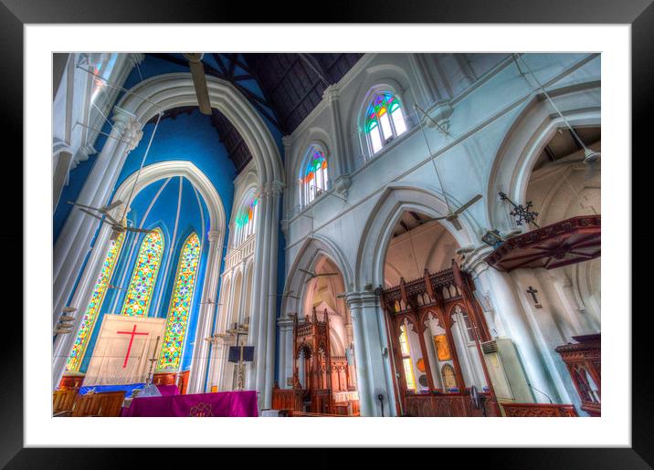 St Andrews Cathedral Singapore Framed Mounted Print by David Pyatt