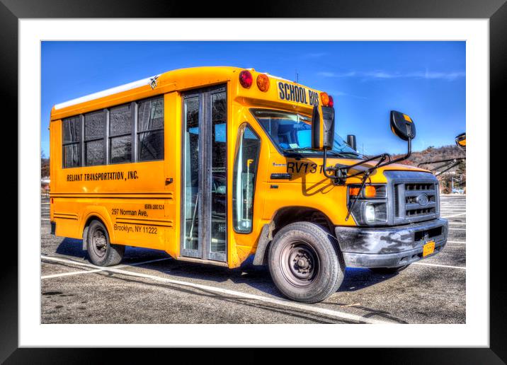 American School Bus Framed Mounted Print by David Pyatt