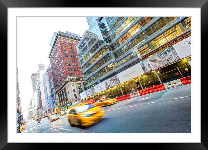 New York Street Scene Framed Mounted Print by David Pyatt