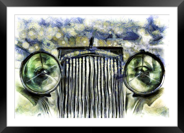 Van Gogh Jaguar Car Framed Mounted Print by David Pyatt