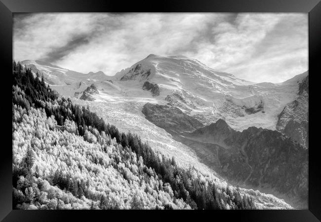 Mont Blanc Monochrome Framed Print by David Pyatt