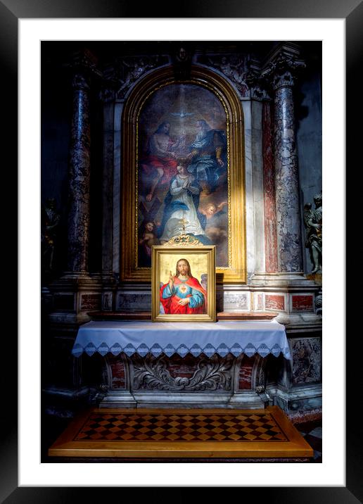 Sacred Heart Of Jesus Framed Mounted Print by David Pyatt