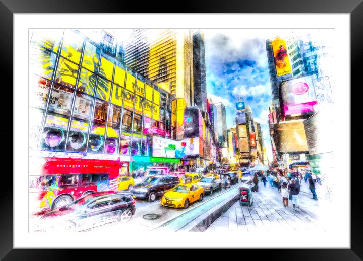 Times Square Art Framed Mounted Print by David Pyatt