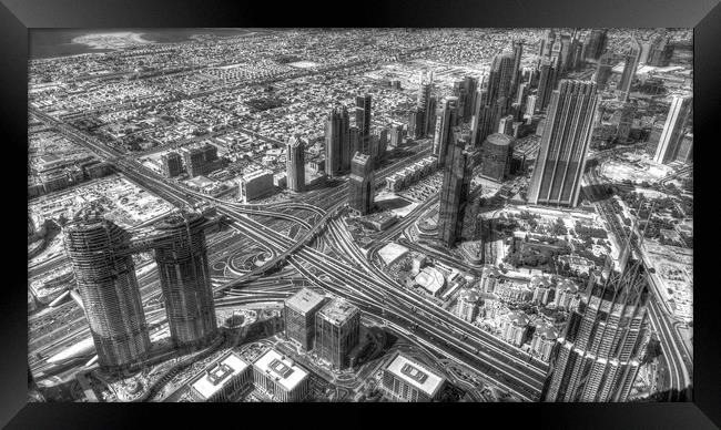 Dubai Panorama Framed Print by David Pyatt
