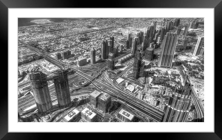 Dubai Panorama Framed Mounted Print by David Pyatt