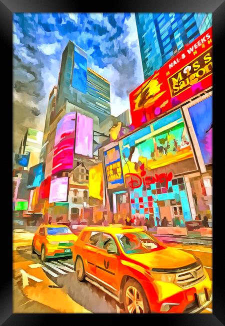New York Taxicabs Pop Art Framed Print by David Pyatt