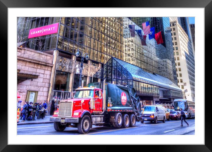 New York Refuse Truck Framed Mounted Print by David Pyatt