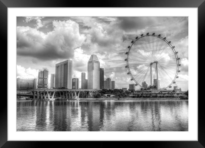 Singapore Flyer Ferris wheel Framed Mounted Print by David Pyatt