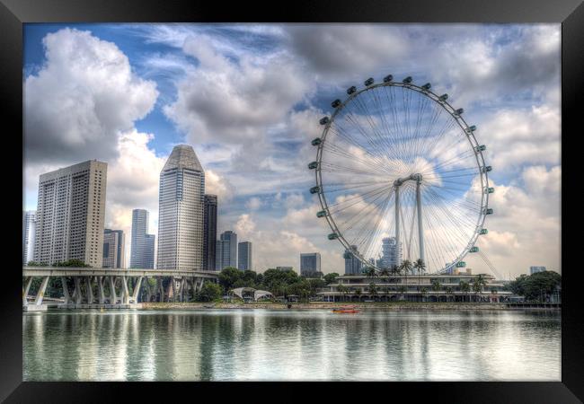 Singapore Flyer Wheel Framed Print by David Pyatt