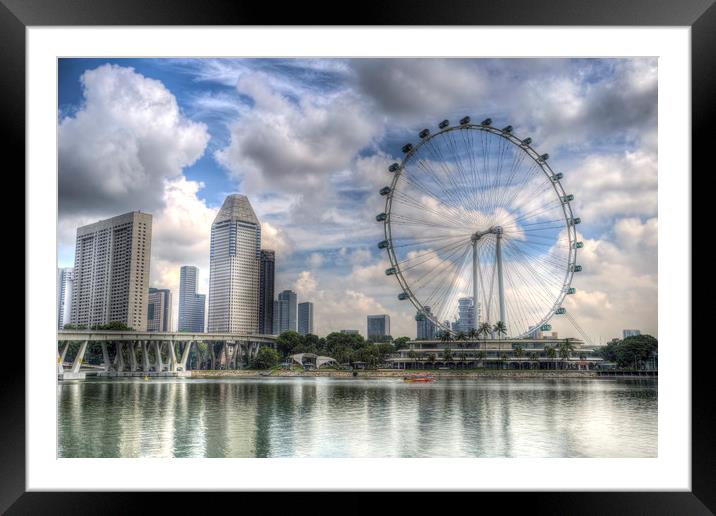 Singapore Flyer Wheel Framed Mounted Print by David Pyatt