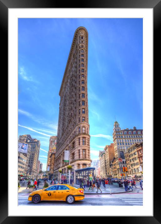 Flatiron Building Manhattan  Framed Mounted Print by David Pyatt