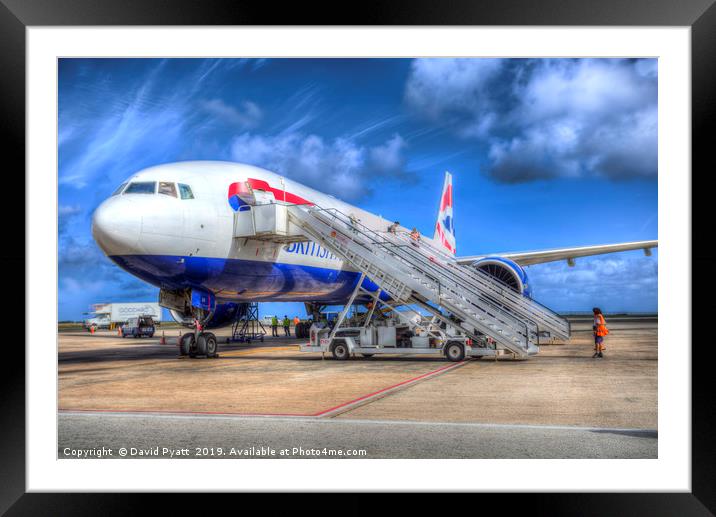 British Airways In Barbados Framed Mounted Print by David Pyatt