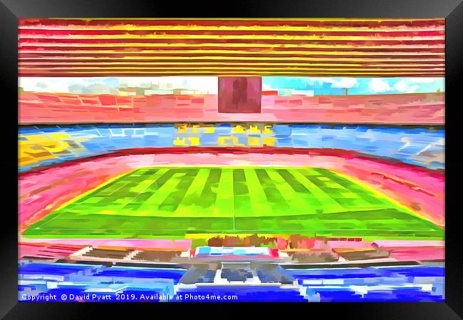 Nou Camp Stadium Pop Art Framed Print by David Pyatt