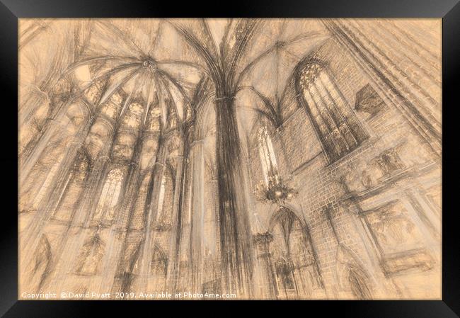 Barcelona Cathedral Da Vinci  Framed Print by David Pyatt