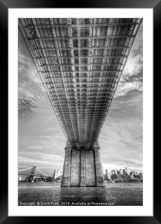Brooklyn Bridge New York   Framed Mounted Print by David Pyatt