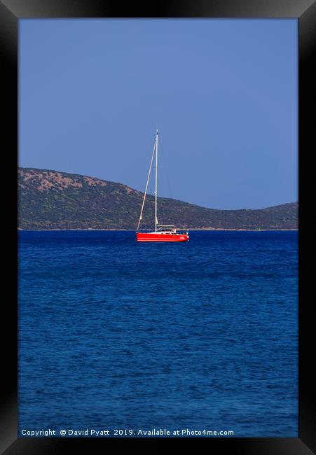 The Red Yacht Framed Print by David Pyatt