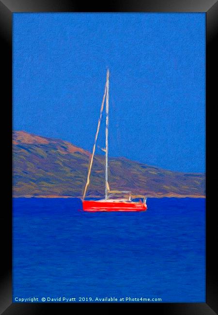 Red Yacht Art Framed Print by David Pyatt