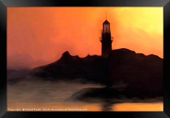 Lighthouse Sunset  Framed Print by David Pyatt