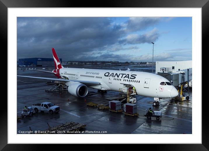 Qantas Boeing 787  Framed Mounted Print by David Pyatt