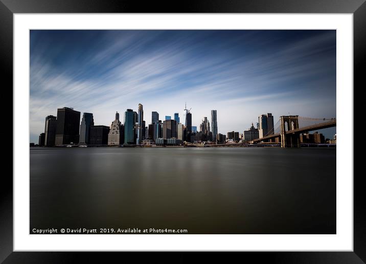 Manhattan Skyline Framed Mounted Print by David Pyatt