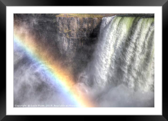 Waterfall Rainbow  Framed Mounted Print by David Pyatt